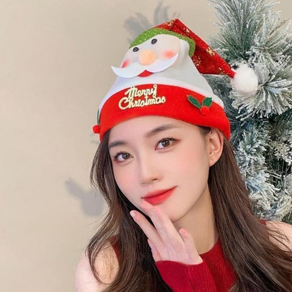 행복한 산타 얼굴 크리스마스모자 파티 산타모자