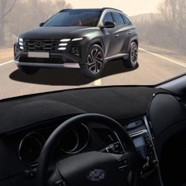 자동차 더뉴투싼NX4 PE 대시보드커버 미끄럼방지 블랙 레드 스티치 차량 난반사 눈부심 햇빛가리개