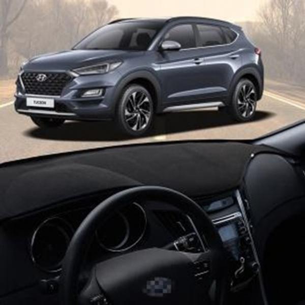 자동차 올뉴투싼 페이스리프트 대시보드커버 미끄럼방지 블랙 레드 스티치 차량 난반사 눈부심 햇빛가리개