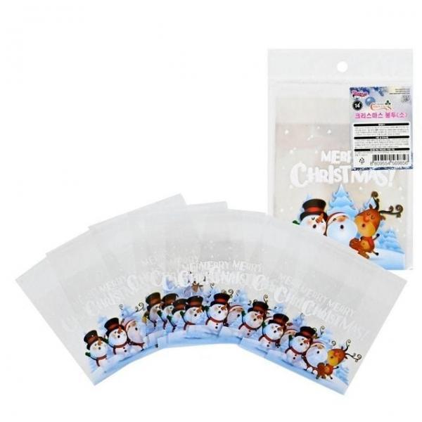 크리스마스 OPP 봉투 소 - 10개입 성탄절 파티 선물 간식 포장 비닐