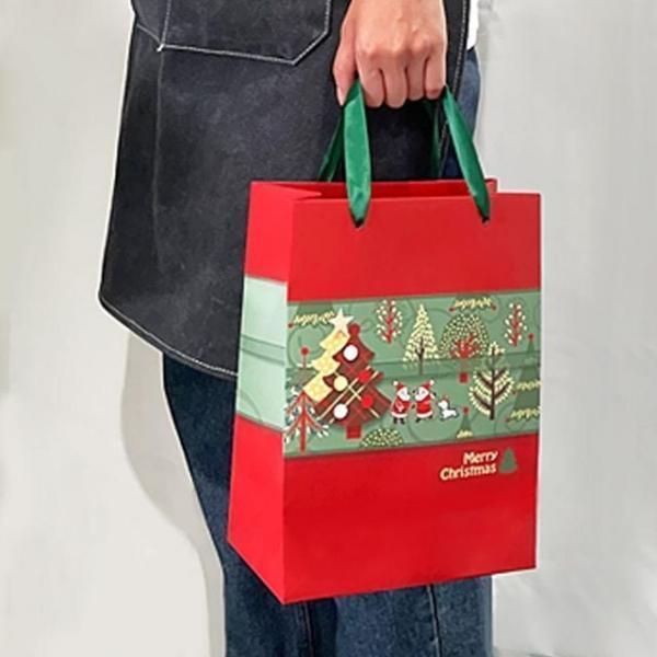 크리스마스 트리산타 쇼핑백 - 10개 1세트 성탄절 선물 파티 답례품 데코