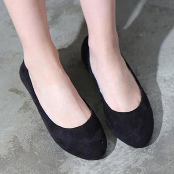 여성 스웨이드 퍼 플랫슈즈 털단화