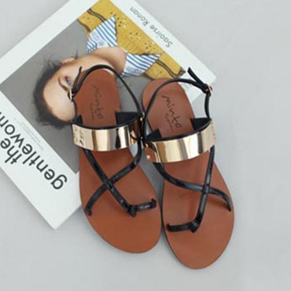 당일발송 여성 금장 스트랩샌들 쪼리 슬리퍼