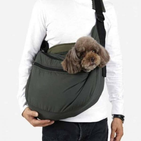 패리스 슬링백 M 카키 강아지어깨가방 펫가방 고양이이동캐리어