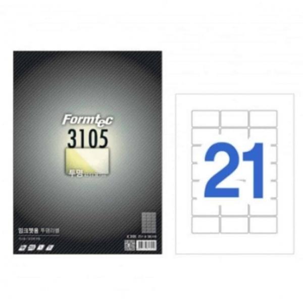 잉크젯투명라벨 IC 3105 5매 라벨보호테이프 투명라벨지 방수라벨지