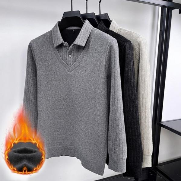 도톰2중니트카라티 남자니트 간절기 니트 pk티 폴로티