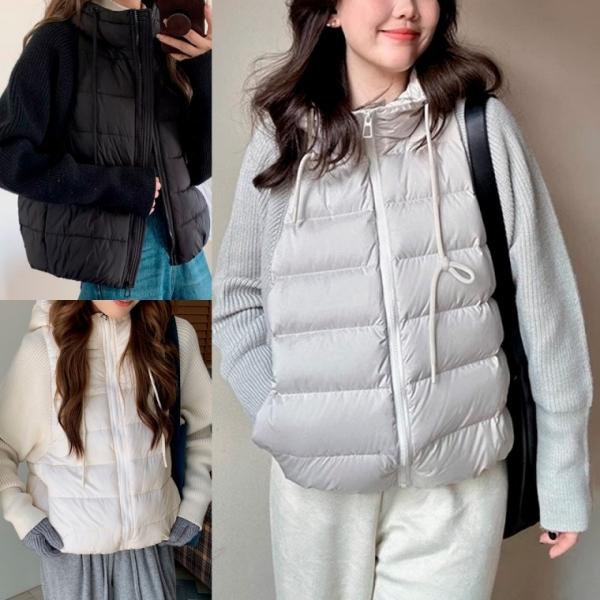 걸즈니트소매후드집업패딩점퍼 여성패딩 점퍼 니트