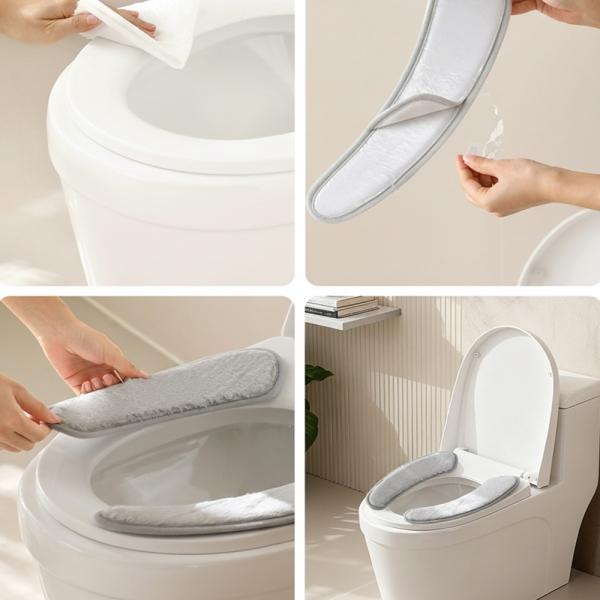 포근 보온 변기커버 털패드 간편 부착형
