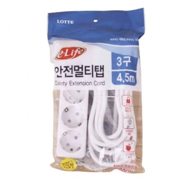 멀티탭 3구 4.5m 가정용멀티탭 안전한멀티탭 절전형멀티탭