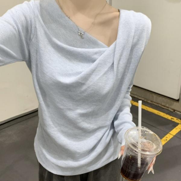 여성 베이직 보트넥 터틀넥 긴팔니트 DHH-L21