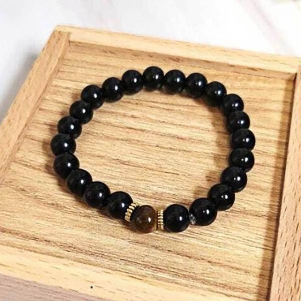 흑요석 염주팔찌 호안석 8mm 부적팔찌 불교용품