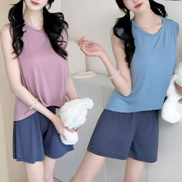 편안한 데일리 홈웨어 투피스 잠옷 세트