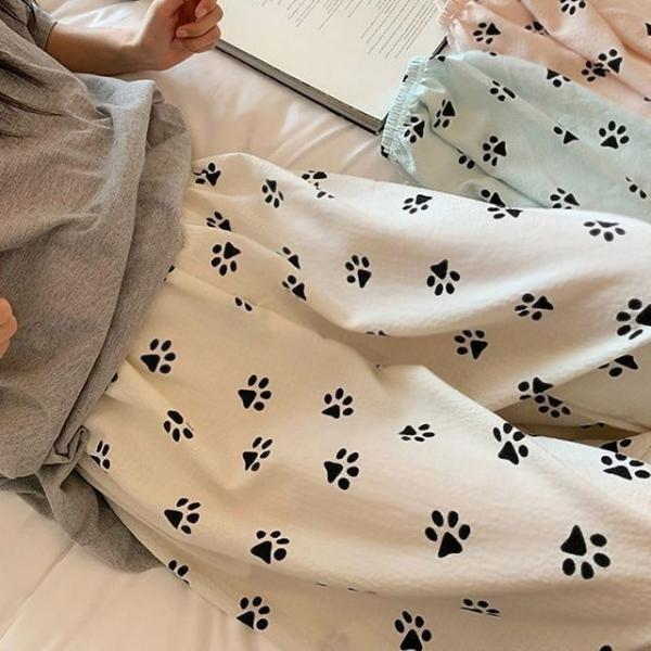 발바닥 디자인 여성 9부 실내복 팬츠