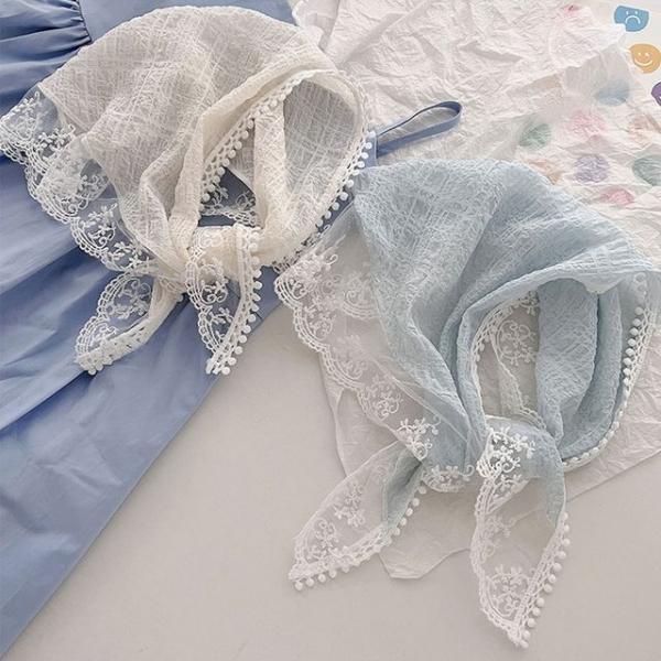 데일리룩 레이스 머리 장식 스카프