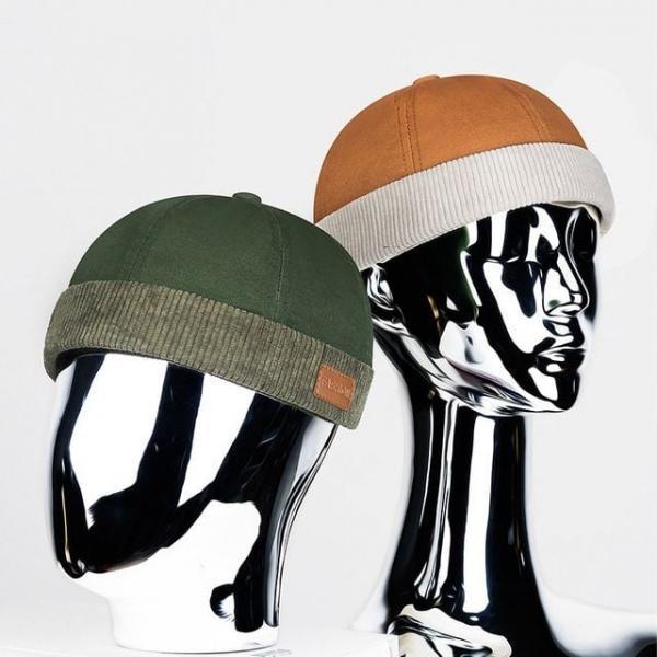 캐주얼 가죽 로고 패치 와치캡