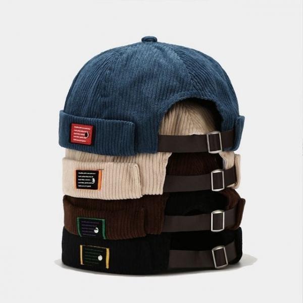 데일리 룩 코듀로이 챙 없는 모자