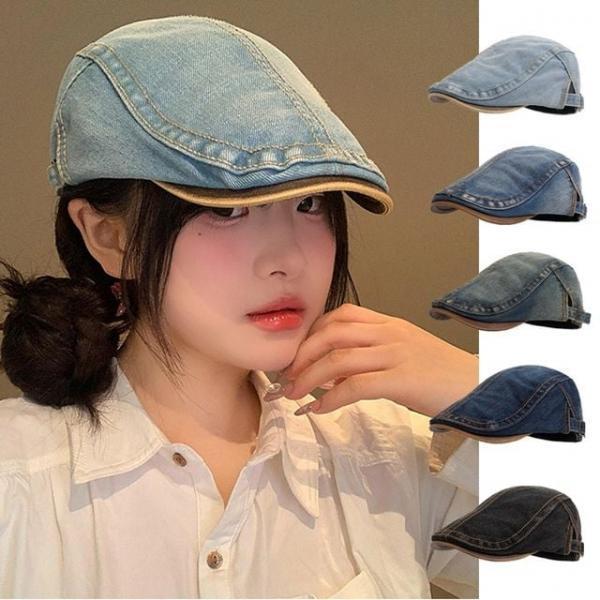 클래식 워크 데님 헌팅 뉴스보이 캡