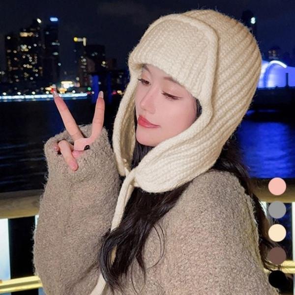 데일리 귀달이 니트 여성 방한 모자