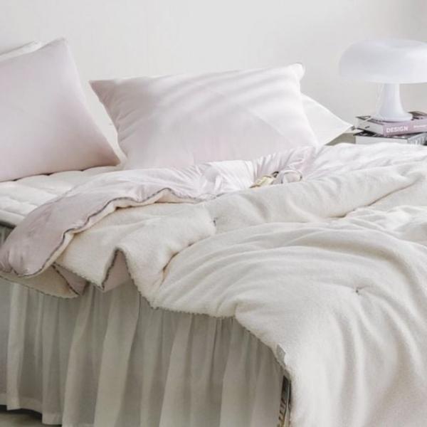 리본 마이크로 극세사 양면 차렵이불 S(싱글) 핑크 160 x 210