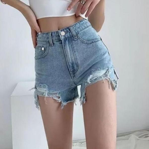 여성 워싱 썸머 데일리 찢청 하프 팬츠 패션 여름바지 하의
