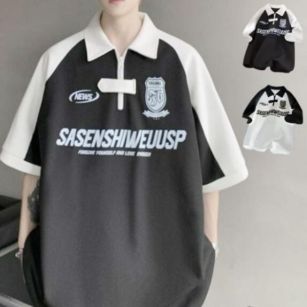 반집업 여름 캐주얼 스트릿 반팔 티셔츠 베이직 데일리상의 패션