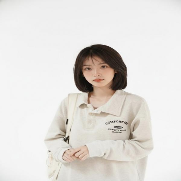 여성 루즈핏 컴포트 카라 맨투맨 티셔츠 SSH-112