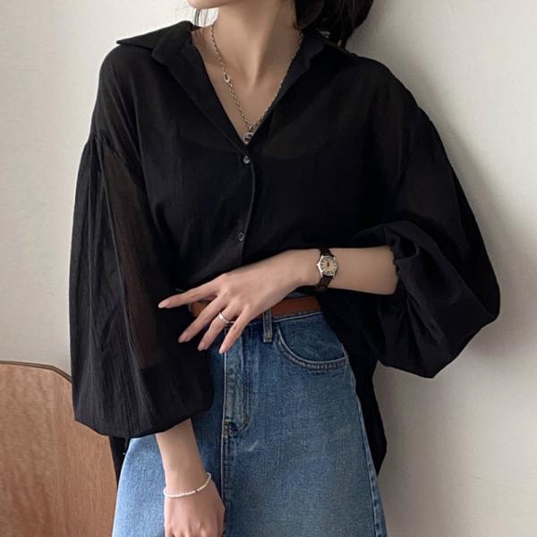 여성 루즈핏 여리여리 벌룬소매 블라우스 SSH-056
