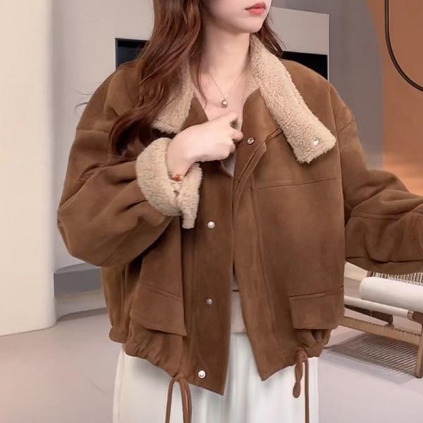 겨울 숏무스탕 오버핏 베이직 점퍼 SSH-153