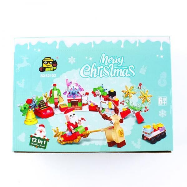 229B,229A] 1200 메리 크리스마스 조립 블록 (12개세트)