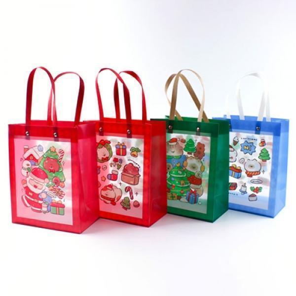 D10] 1500 크리스마스 투명 쇼핑백 (12개세트)