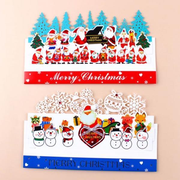 D12] 3000 크리스마스 입체 직사각 카드 (10개세트)