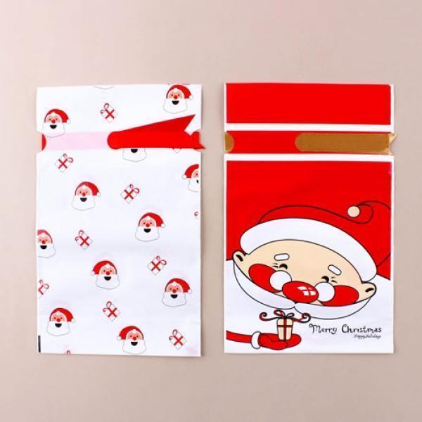 136A]  크리스마스 산타 선물 포장 봉투 (50개세트)