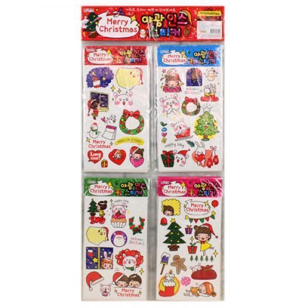 E10] 1000 크리스마스 야광 인스스티커[벌크] (32개세트)