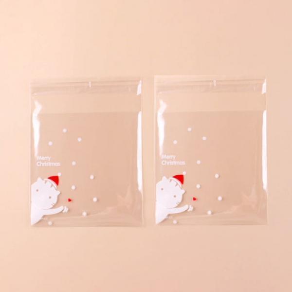 224C]  크리스마스 야옹이 심플 포장 봉투 (100개세트)