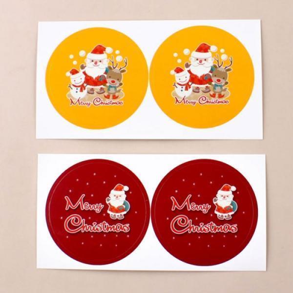 E10]  메리 크리스마스 산타 원형 스티커 [B급/설명참고] (50개세트)