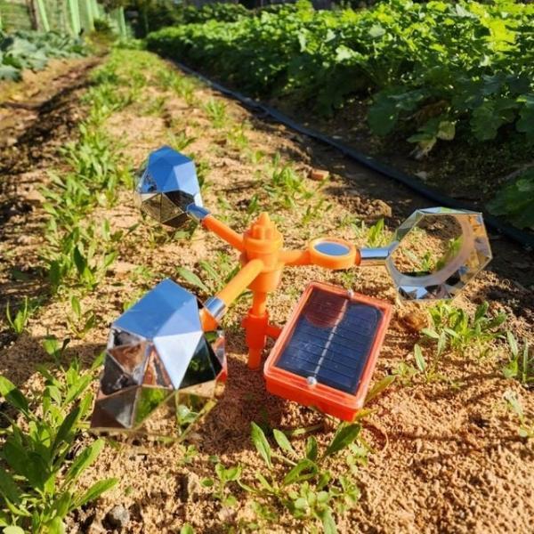 과수원 텃밭 농장 조류 퇴치 태양광 바람개비 경보기