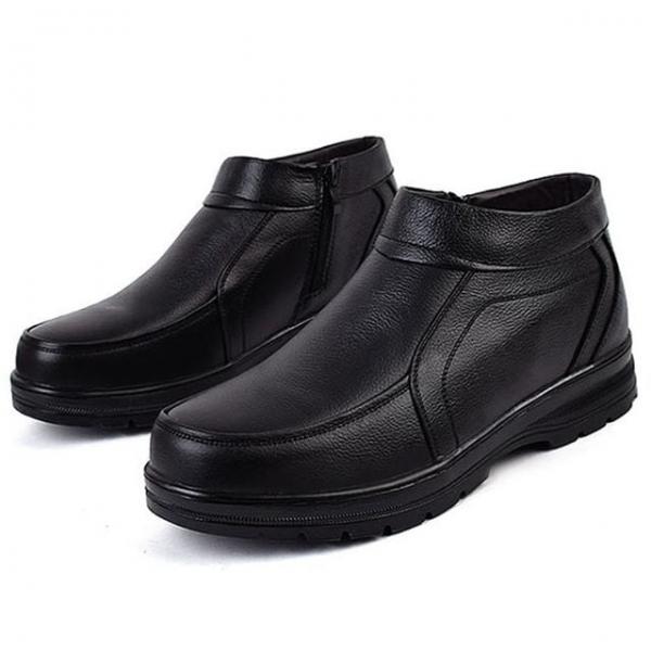 안감퍼 남성 겨울 소가죽 구두 방한화 앵클 캐주얼화