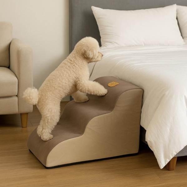 포근스텝 반려동물 계단 브라운 3단