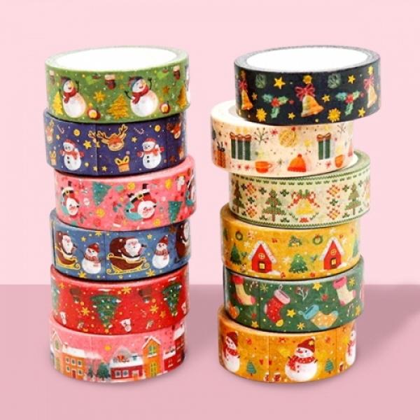 겨울 크리스마스 마스킹테이프(12종-1개랜덤발송)
