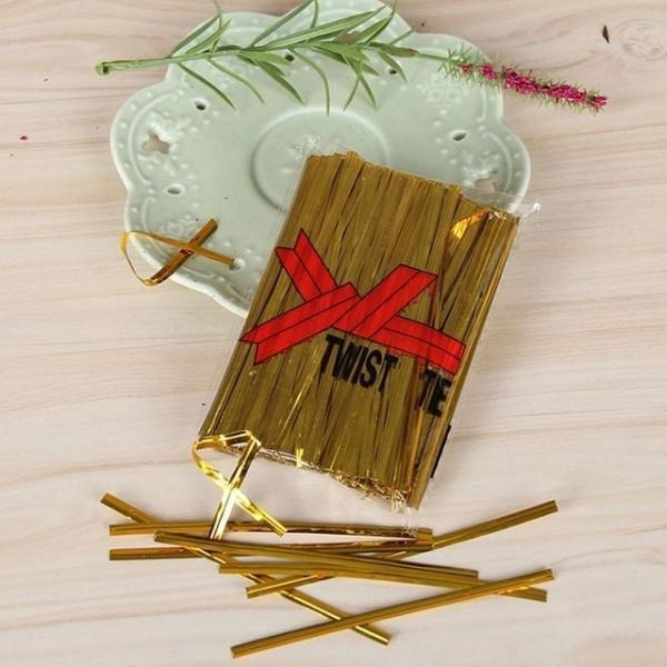 15cm 금색 포장용 빵끈(800개) G