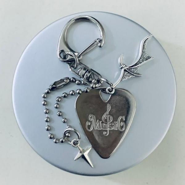 메탈 기타피크 키링 핸드메이드 케이스포함