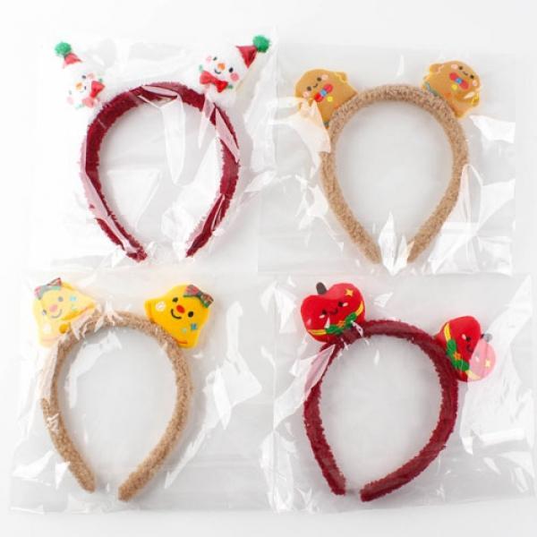131D] 3000 크리스마스 봉제 머리띠 (12개세트)