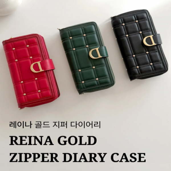 갤럭시A17 LTE/A17 5G (SM-A175/A176) 링코 레이나 골드 다이어리 케이스