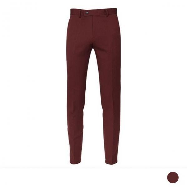 버건디 슬림핏 수트 팬츠 (겨울)