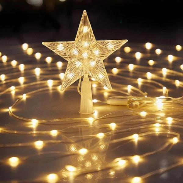 (큰손할인) 빅스타 줄전구 데코 꼭대기별 소품 성탄절 꾸미기 조명 장식 트리타퍼 와이어 크리스마스