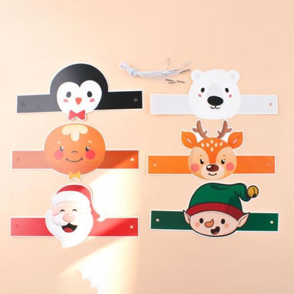 D10] 1000 크리스마스 종이 머리띠 (12개세트)