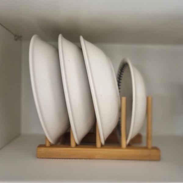 대나무 원목 그릇거치대 주방 그릇정리대 접이꽂이 3칸 4칸