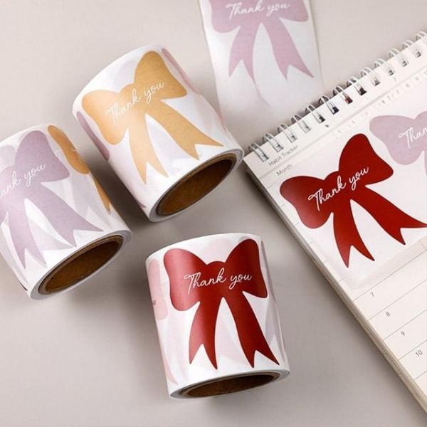 리본 포장 롤스티커 2롤 다이어리 꾸미기 선물포장
