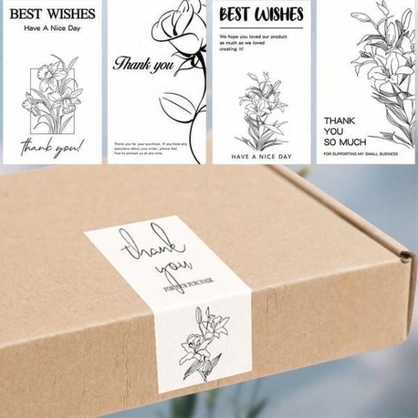 택배 박스 포장 스티커 100p 배달 리뷰 선물 답례품