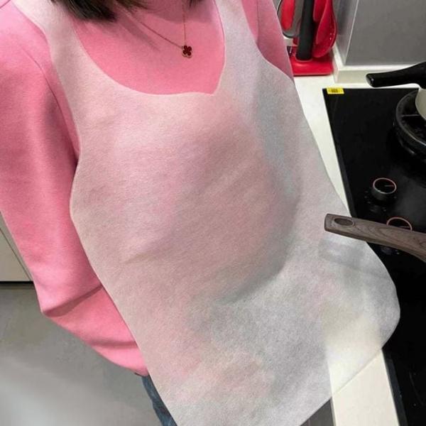 음식점앞치마 화이트 음식점 하트모양네크 올풀림없는 식당턱받이 10p